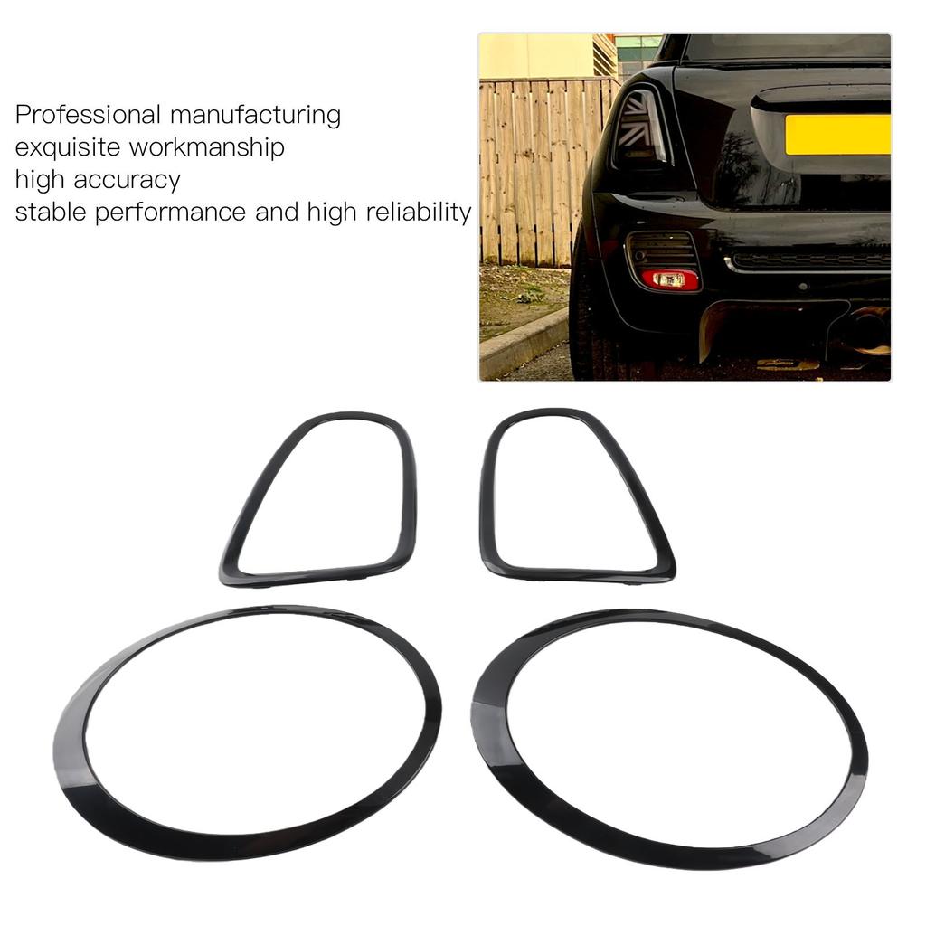 4pcs Gloss Black Car Headlight Taillight Surround Cover Trims ABS Replacement for Mini R56 R57 Cooper S JCW 2007-2015