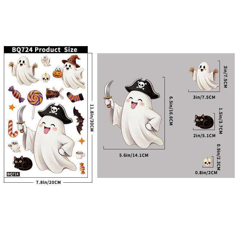 Halloween Window Clings Pumpkin and Stickers Static Cling for Glass Decor