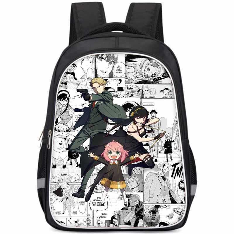 Geräumiger Spy Family Rucksack für Kinder Leichte Oxford-Stoff Schultasche