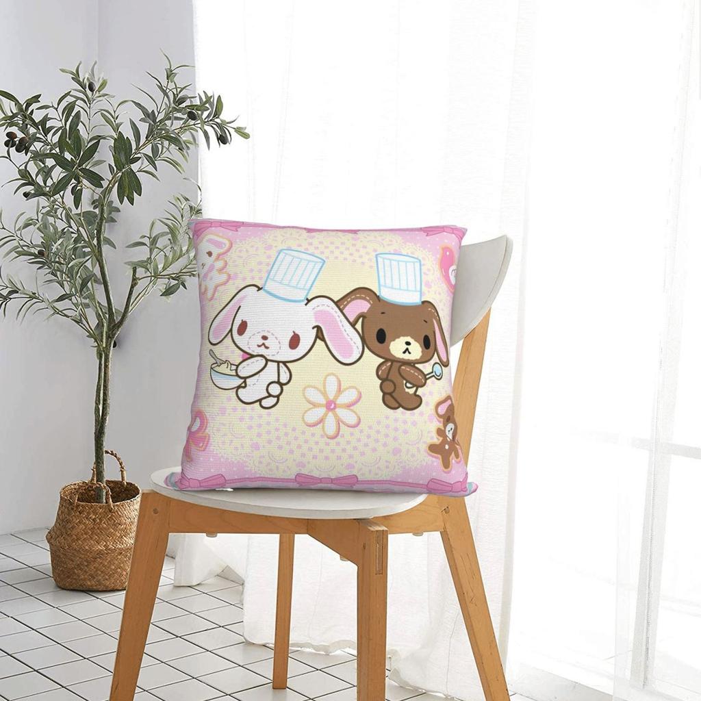Sugar Rabbit Pillowcase Polyester Cushion Cover Decorative Sugarbunnies Pillow Case Cover Home Square 45*45cm