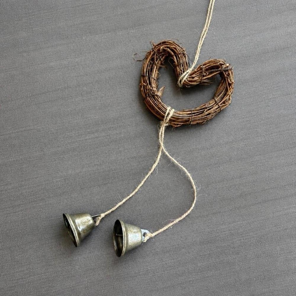 Star Heart Drop Ornament Brown Wind Chime Pendant Creative Christmas Bell Hanging Decoration  Gift
