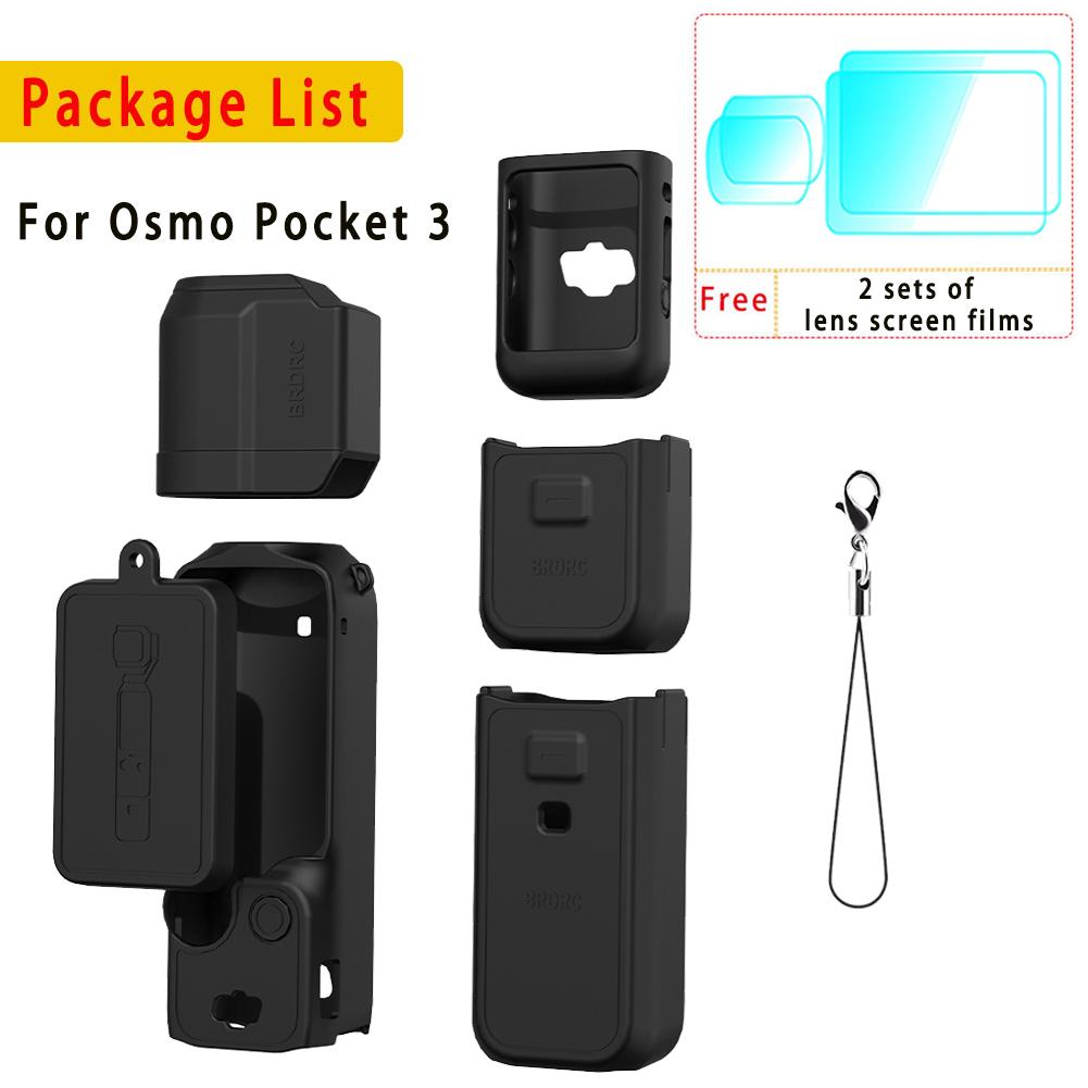 Silicone Cover for Dji Pocket 3 Protective Case Anti-Scratch Handle Soft Sleeve Skin Lens Cap, For Dji Osmo Pocket 3 Accessories