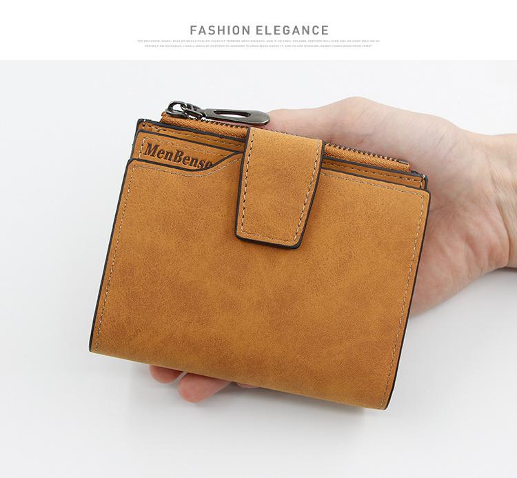 New Women's Large-Capacity Frosted Leather Wallet with Zipper, Buckle, and Multi-Card Slots