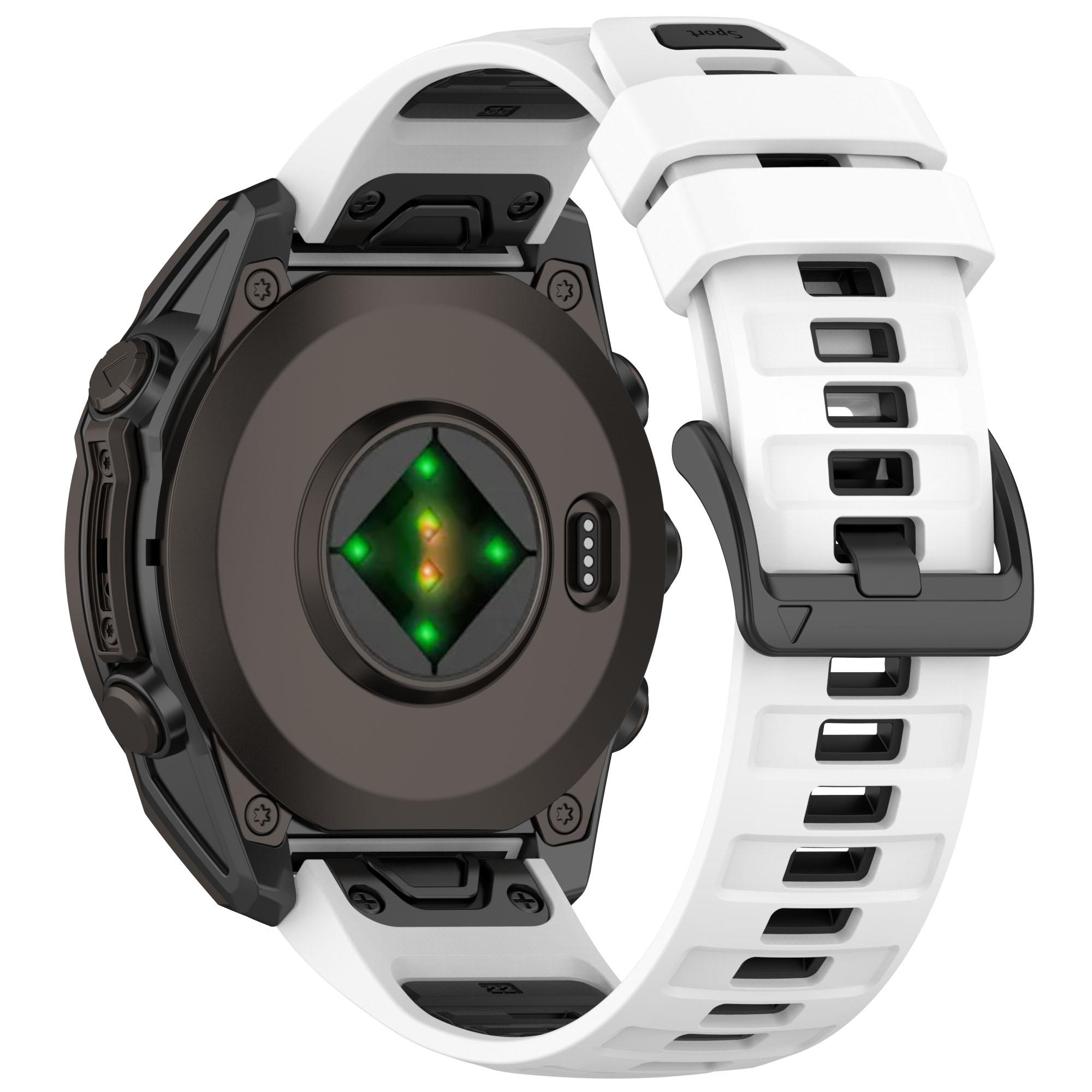 

Для Garmin Fenix 8 43мм/Forerunner 570 42мм/Fenix 7S Ремінець для годинника 20мм Швидкознімний Силіконовий Наручний Ремінець White/Black