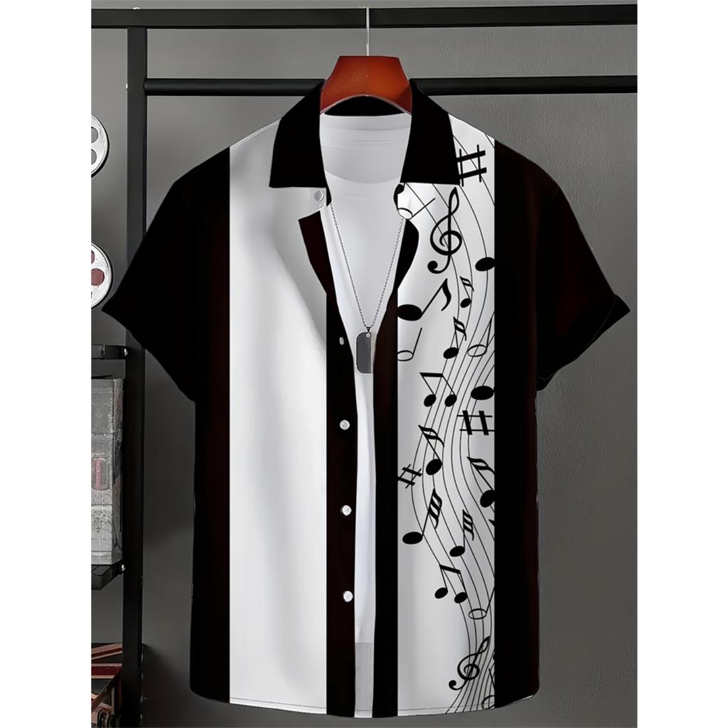 Spring And Summer Men's Beach Short Sleeve Shirt Loose Casual Lapel Button Down Shirt Fashion
