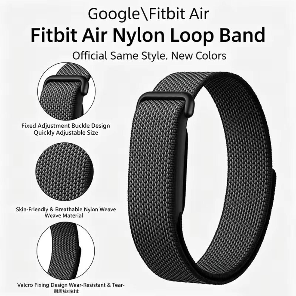 Official 1:1 Nylon+Silicone Loop Wristband for Google Fitbit Air Comfortable Wristband for Google Fitbit Air Bracelet Watchband 3