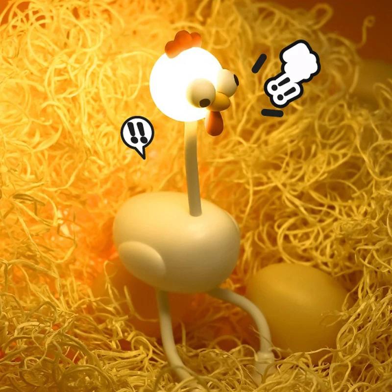 Mini Chicken Night Light Adjusting Table Lamp Portable Reading Light Easy Fixed Octopus Tentacles Desktop Fun Pieces Toy Lamp