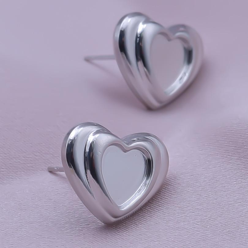 High Quality Piercing Ear Studs Round Fatima Hand Blank Charm Earring Stainless Steel Earrings For Women Men Handmade Materials