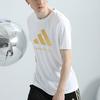 Adidas Printed Logo Casual Loose Knit Breathable Round Neck Short Sleeve T-Shirt Unisex Tops Platinum ADICLTS24TK-WG