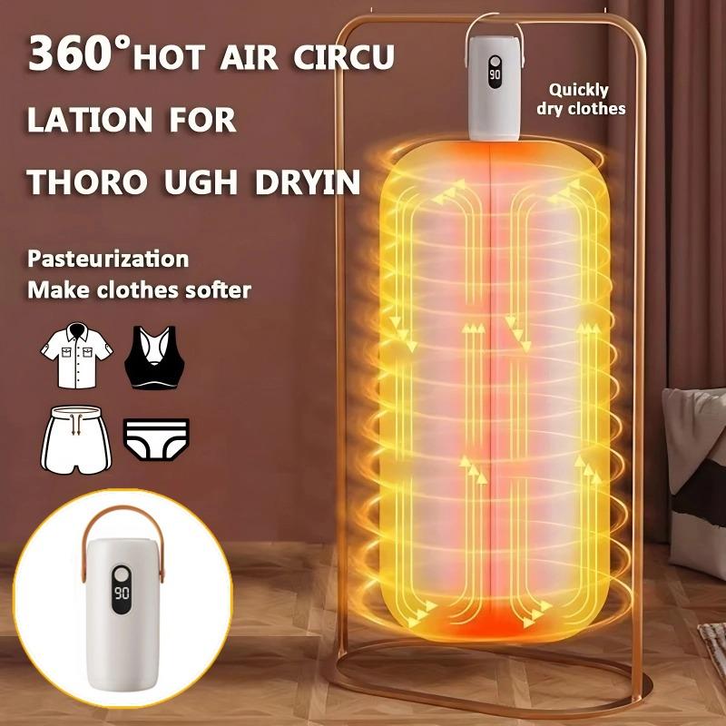 Portable Clothes Dryer with Timer Mini Clothes Dryer Large Capacity Digital Display Dor Light Clothes Underwear Baby Clothes Foldable Clothes Dryer