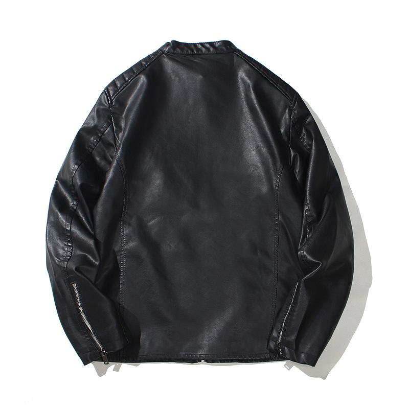Autumn and Winter New Men's PU Leather Jacket Men's Coat Slim Motorcycle Jacket Imitation Leather Jacket Men's Trendy Large Size