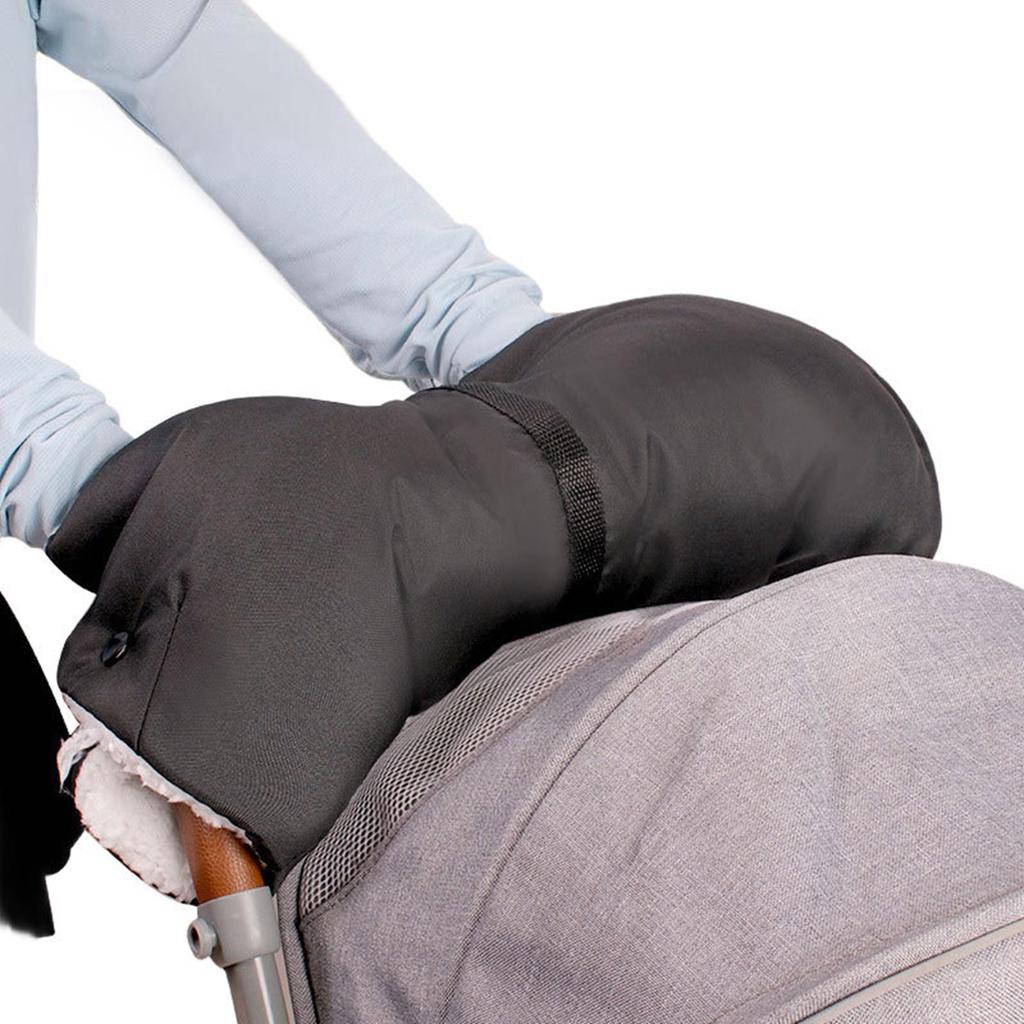 Quilted lined Strollers Gloves For Parents Thick Oxford Fabric Windproof Snowproof Design Adjustable Hook Closure Universal Baby Accessory