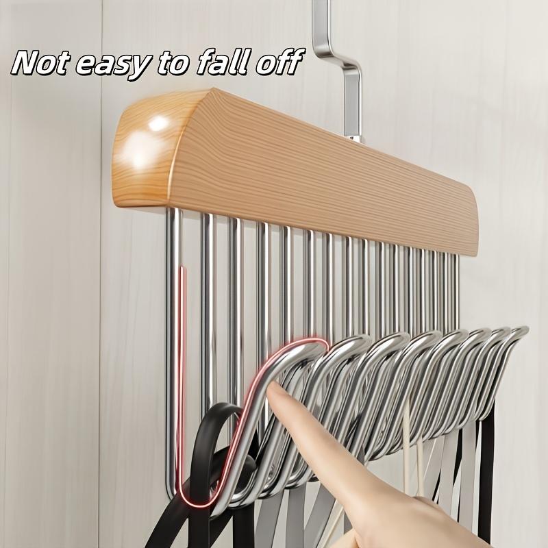 1pc Solid Wood Hanger 8 Hooks, Hook Hanger Underwear with Storage Artifact, Clothing Hanger, Clothing Storage Rack Saves Space 360 Degree Rotation