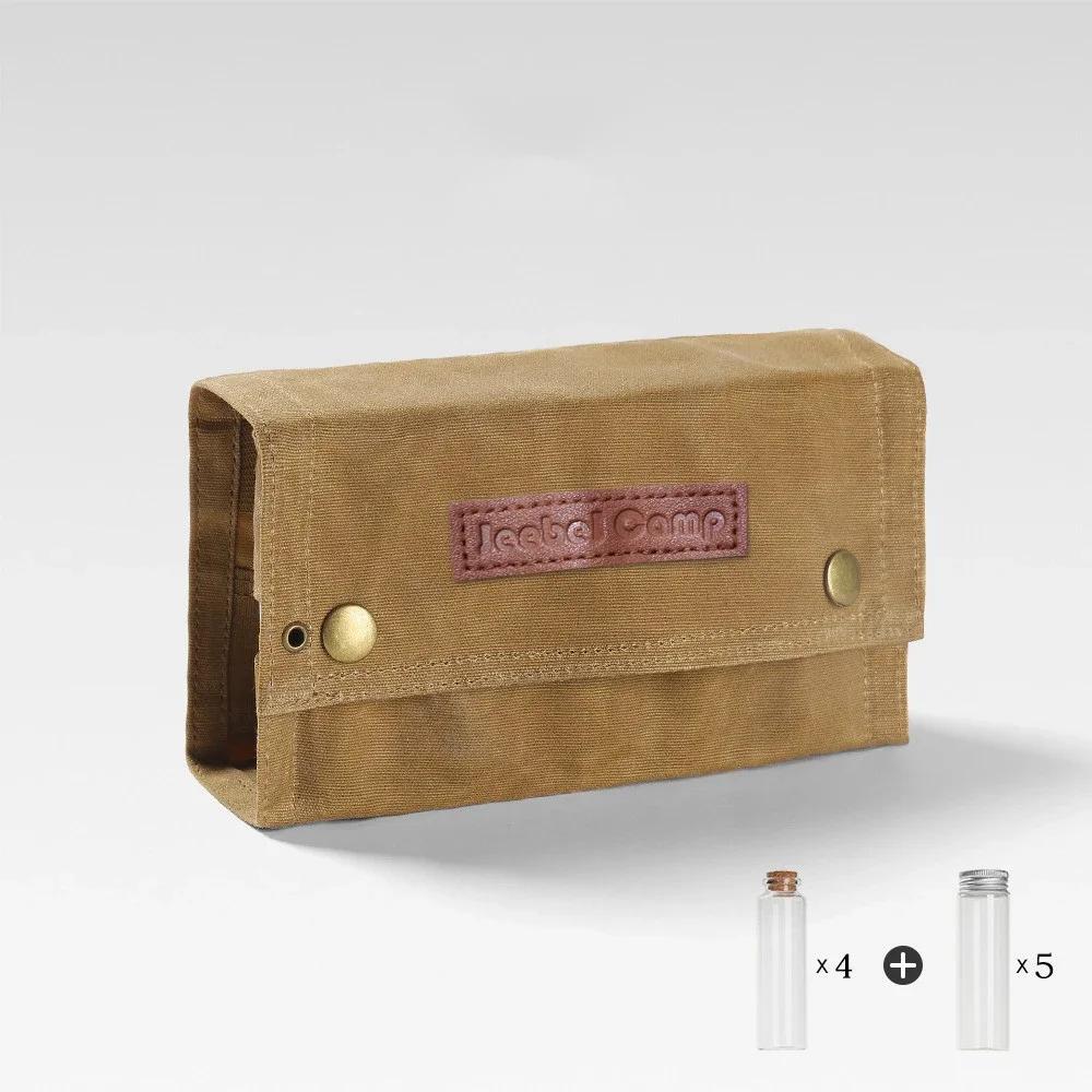 

Portable Folding Waterproof Large Capacity Spice Bottle Set Camping Hiking Bushcraft Picnic Bbq Seasoning Bag 1 Bag хаки