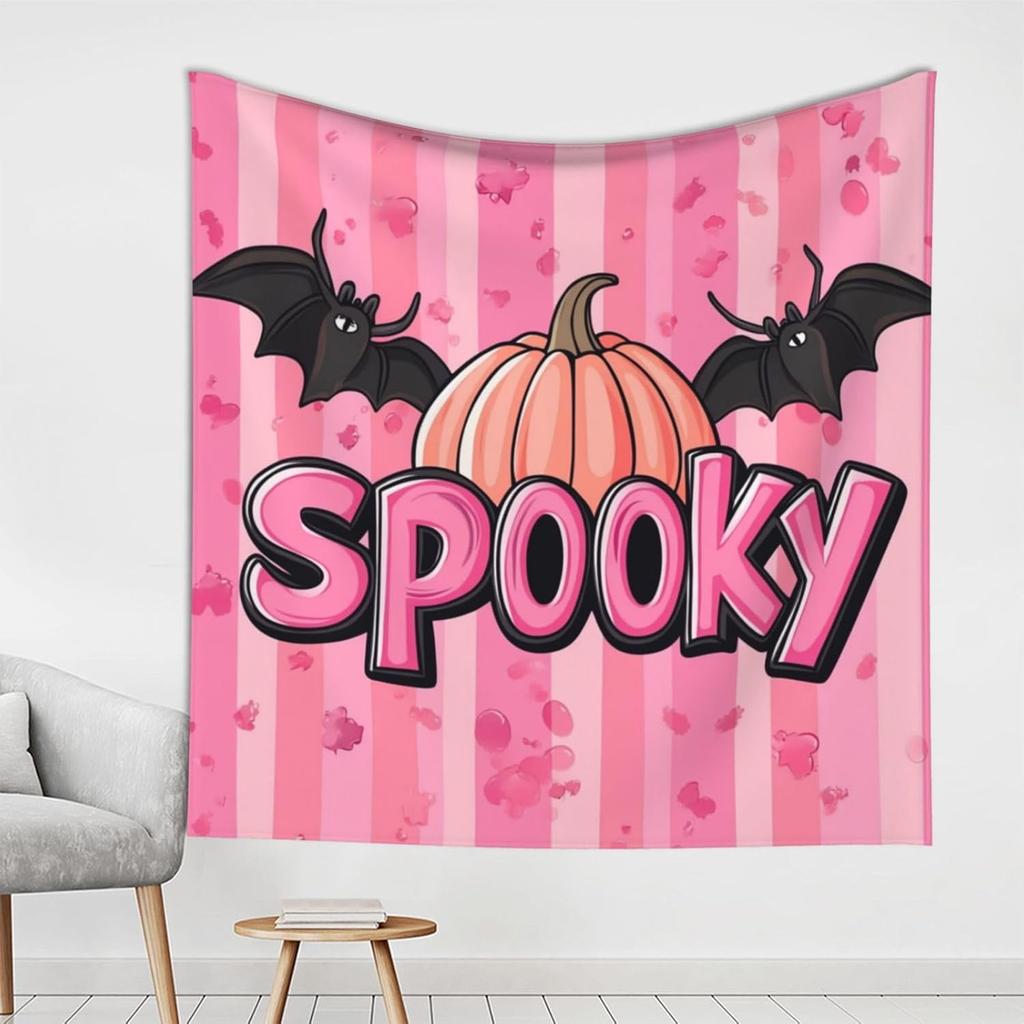 Halloween Pumpkin Tapestry Bedroom Creepy Black Cat Funny Tapestry Skull Wall Tapestry For Bedroom Living Room Dorm Decor