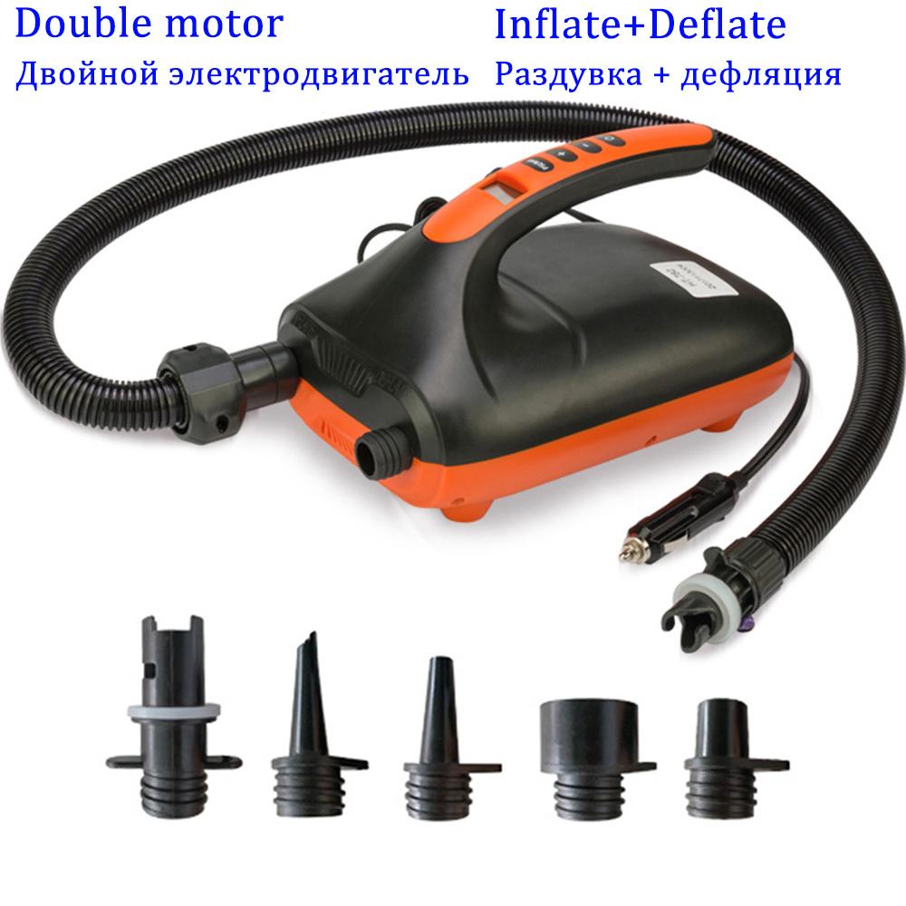 20/16 PSI Dual Stage Electric Air Pump Intelligent Inflatable Pump 12V 110W for Inflatable SUP Stand Up Paddle Surfing Board