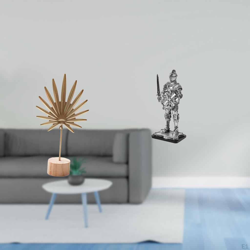 Nordic Abstract Metal Sculpture And Vintage Knight Statue Creative Tabletop Ornament for Home Office