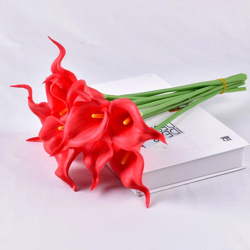 20Pcs Real Touch Calla Lily Artificial Flowers Calla Lily Bouquet For Wedding Bouquet Bridal Home Flower Decoration