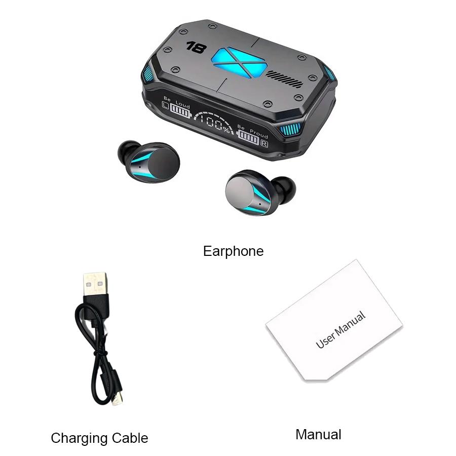 M41 Bluetooth Kopfhörer Kabellose Kopfhörer Smart Touch Digitalanzeige Stereo Ohrhörer Mit Farblicht Magnetische Saugkopfhörer