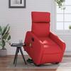 Recliner with Lift Function Red Faux Leather