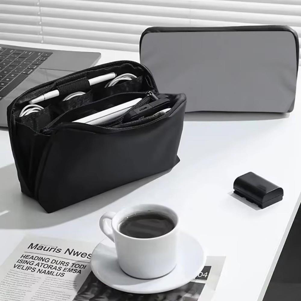 Portable Mini Storage Bag Dustproof Large Capacity Data Cable Bag Waterproof Multi-Function Cosmetic Bag Power Adapter Earphone