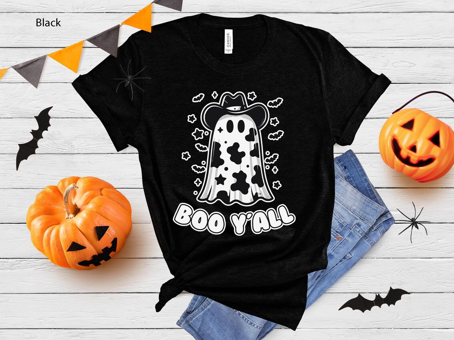 Boo Y All Halloween T-Shirt | Cowboy Ghost Tee 4XL