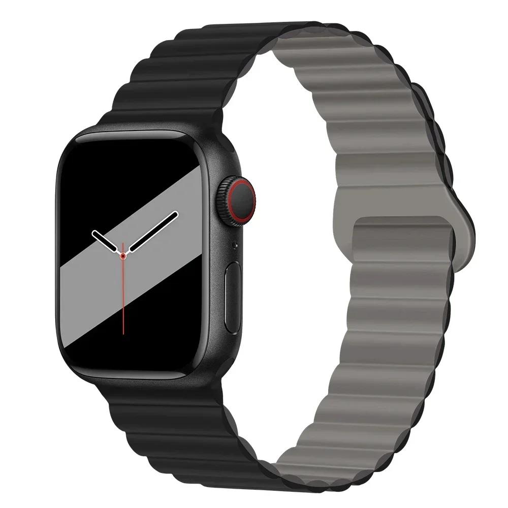 Magnetic Strap For Apple Watch Bands 45mm 38mm 49mm 40 42 41mm Silicone Sport Bracelet iWatch Series ultra 10 9 6 5 7 8 se 44mm
