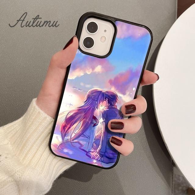 Pouzdro na telefon Sword Art Online SAO anime pro iPhone 11 12 13 14 Pro Max mini XR XS SE 2020 6S 7 8 Plus Samsung Galaxy S21 S22 Kryt