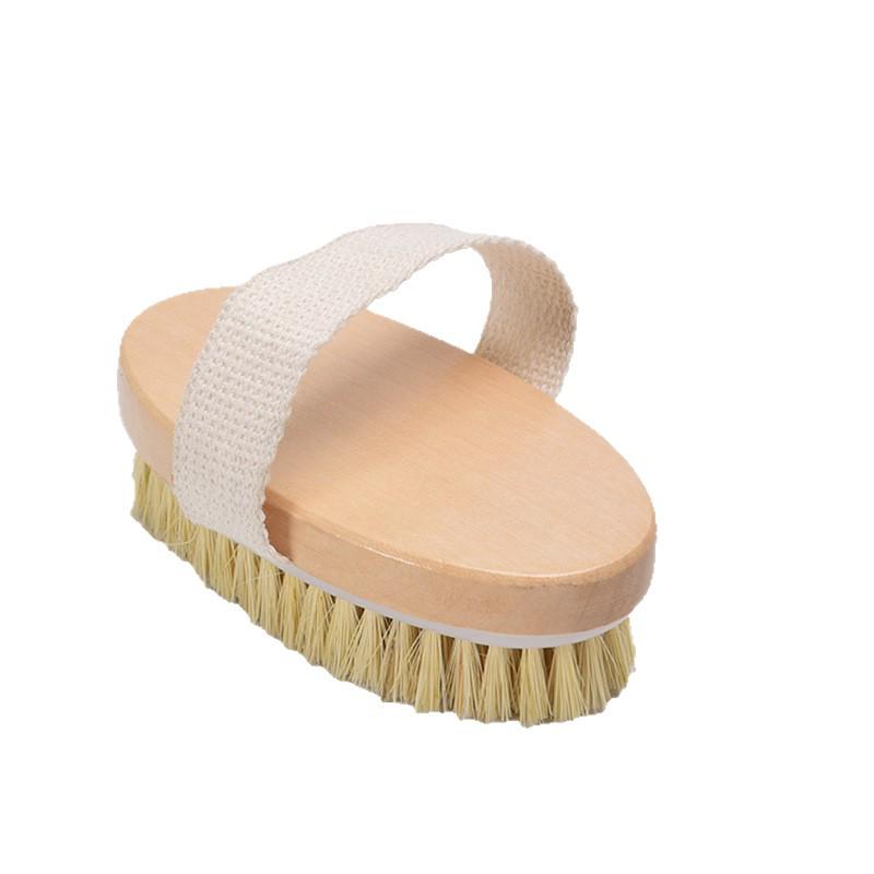 Wooden Boar Bristle Bath Brush - Soft Massage & Dry Brushing Back Scrubber
