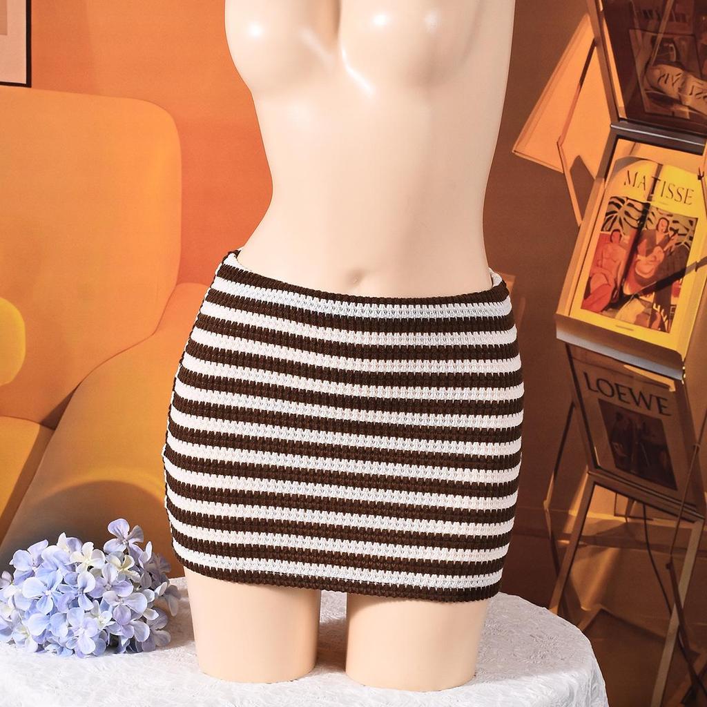 2025 Autumn Sexy Low-Waist Striped Skirt for Women