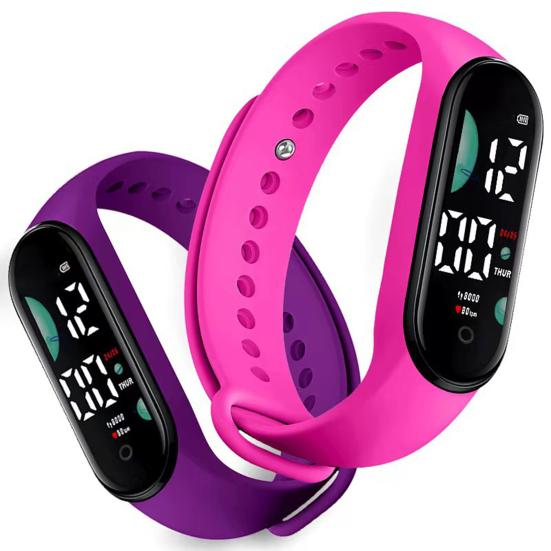 M9 Electronic Watch LED Touch Control Waterproof Casual Multifunctional Week Time Display Lightweight Men Women Unisex Sports Bracelet for Kids
