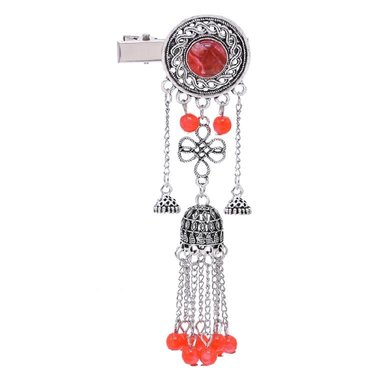 Exotic Hair Clip Side Clip with Tassels For Women Kazak Styles Hair Styling Accessory for Formal Event Costume Accessory