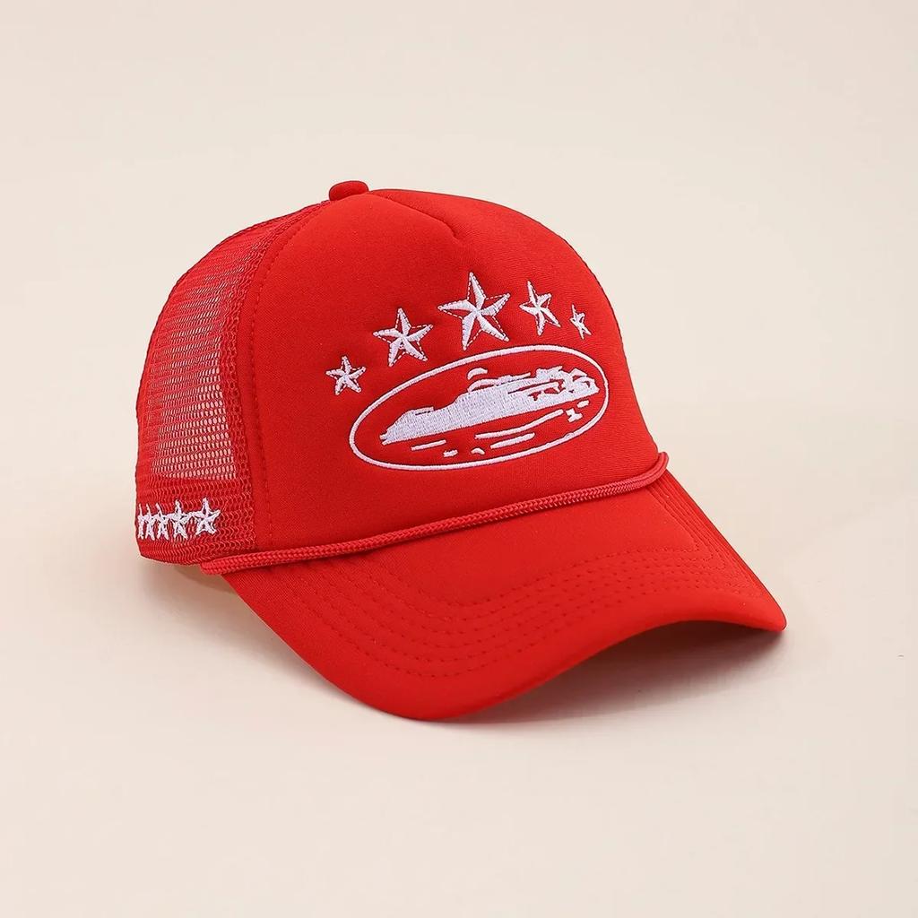 Unisex Männer Frauen Kappe Pentagramm Stickerei Baseball Netzmützen Frühling Sommer Outdoor Verstellbar Lässige Hüte Sonnenschutzhut