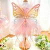 Pet Princess Gown for Cats and Small Dog Easy To Wear Butterfly Designs Cats Dress for Pet Birthdays and Photoshoots