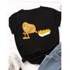 Funny Potato Fries Print Women T Shirt Short Sleeve O Neck Loose Women Tshirt Ladies Tee Shirt Tops Clothes Camisetas Mujer