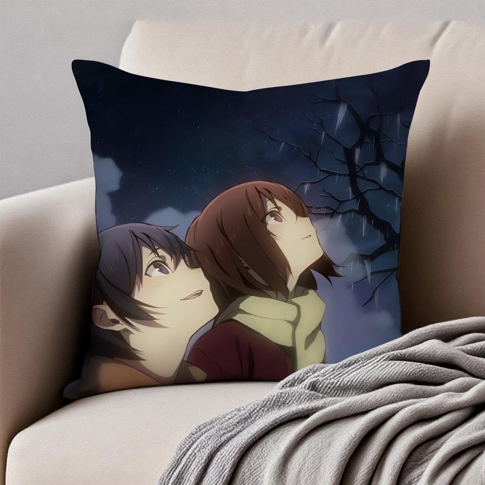 Romantic Mystery Japanese Anime EErased Cushion Cover Pillowcase Antidustmite Invisible Zipper Short Plush Sofa Cushion