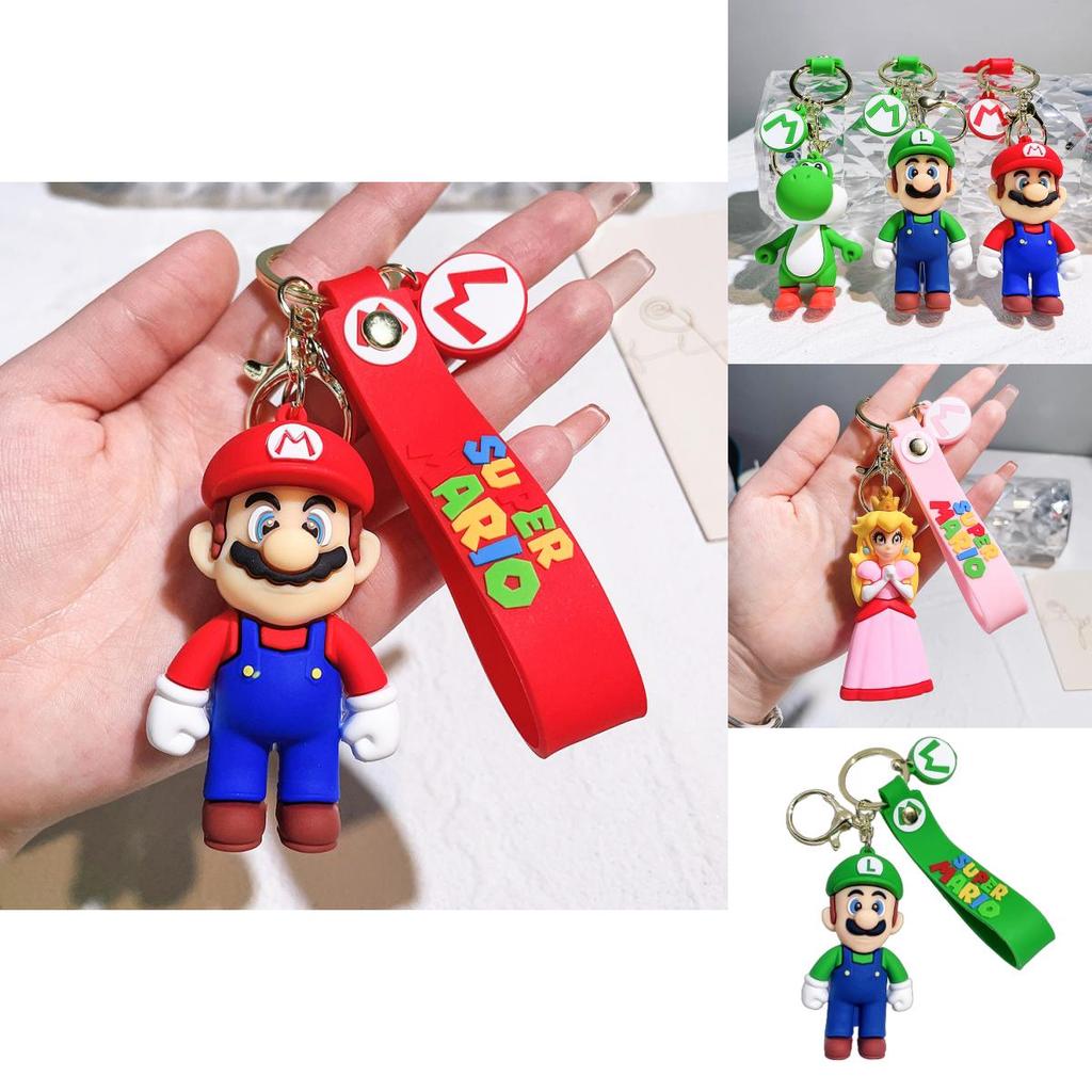 Cute Super Mario Keychain For Car And Bag Decorations Soft Pvc Material