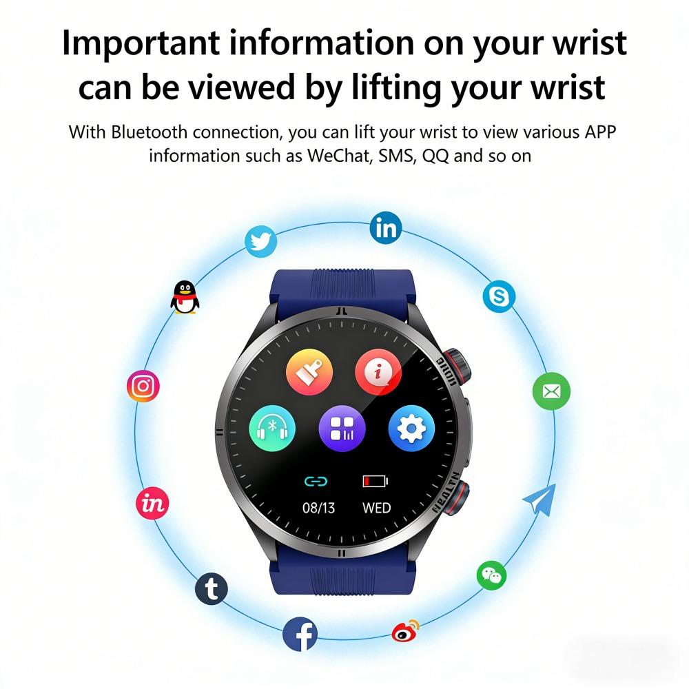 SACOSDING Nové chytré hodinky pro muže, ženy, typ vzduchové pumpy a airbagu, test krevního tlaku, 1,43palcový AMOLED displej EKG, volání přes Bluetooth