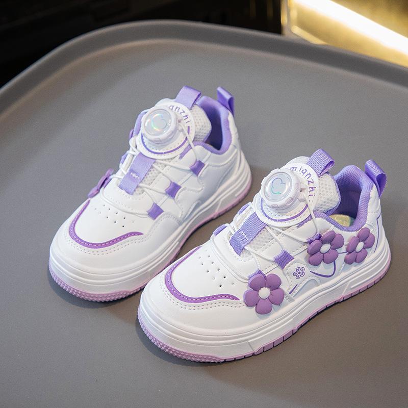 

Обувь для девочек детские кеды 2025 осень новая обувь принцессы легкая мягкая подошва девочки повседневная спортивная белая обувь 48 pairs of 32-37 yards in a whole box фиолетовый