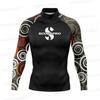 Mens Long Sleeve Surfing Top Quick Dry Tight Fit Swimming Sports