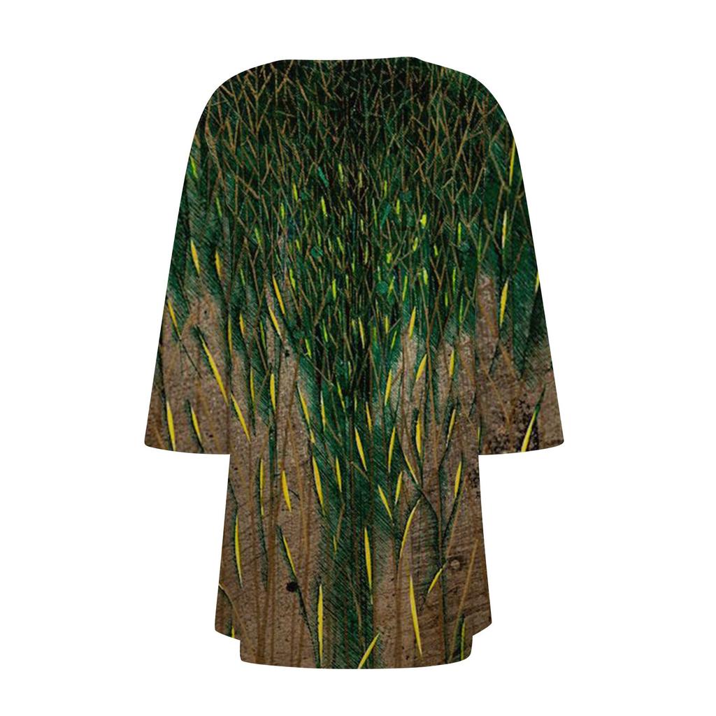 Damski kardigan o nieregularnym kroju z rękawami trzy czwarte i marynarką z kieszeniami