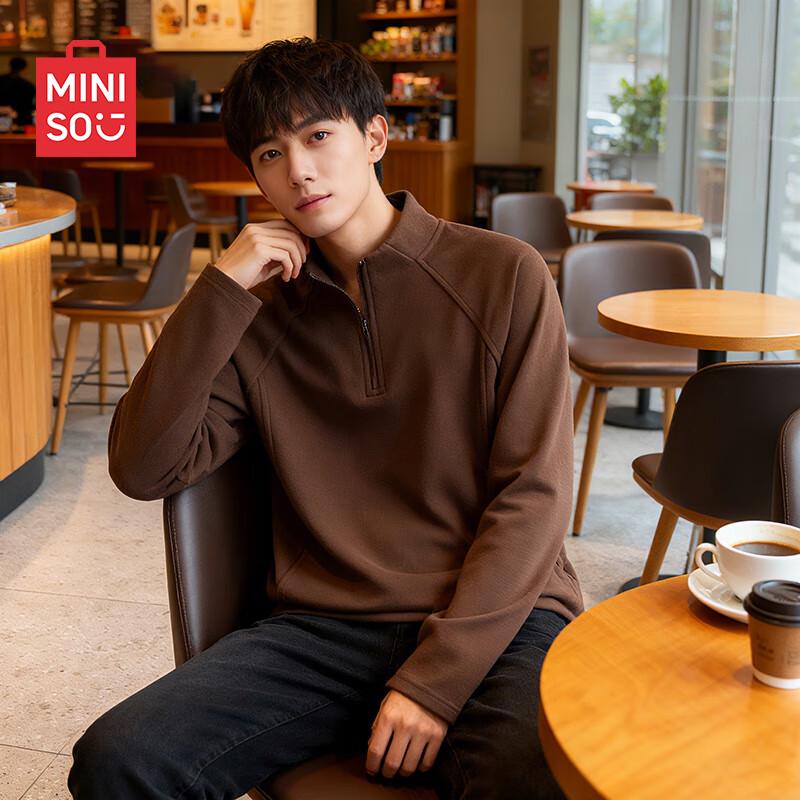 

MINISO Men s Double-Brushed Thermal Long-Sleeve Base Layer T-Shirt 3XL