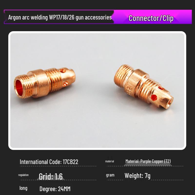 Argon Arc Welding Gun with WP17/18/26 Red Copper Tungsten Electrode Holder - High Conductivity & Heat Resistance Welding Collet Accessories