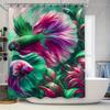 Modern Bathroom Decor Shower Curtain Waterproof Washable Fabric Abstract Design Customizable Size Available for Purchase On Al