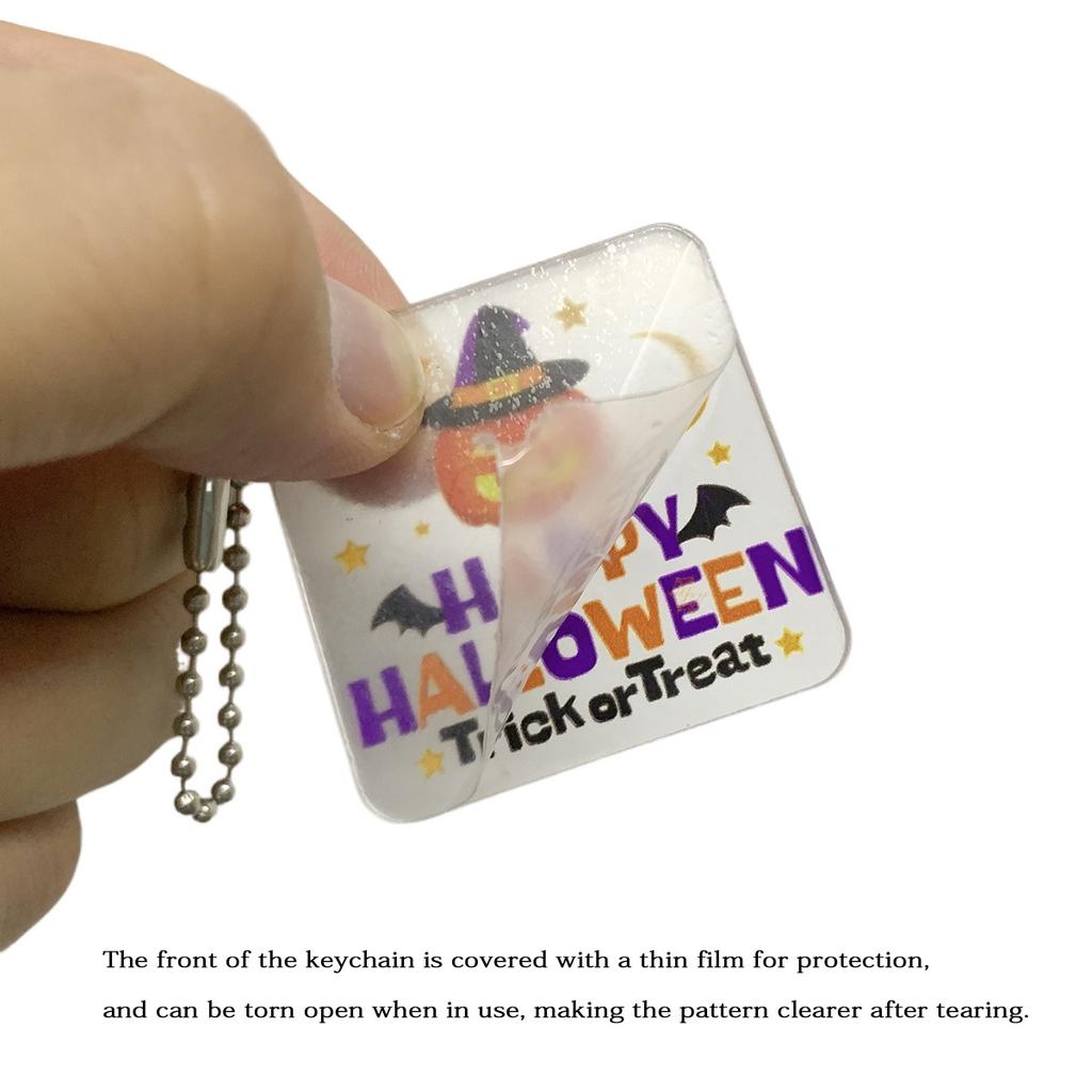 Creative Halloween Keychain Transparent Acrylic Keychain Backpack Small Pendant Cartoon Keychain