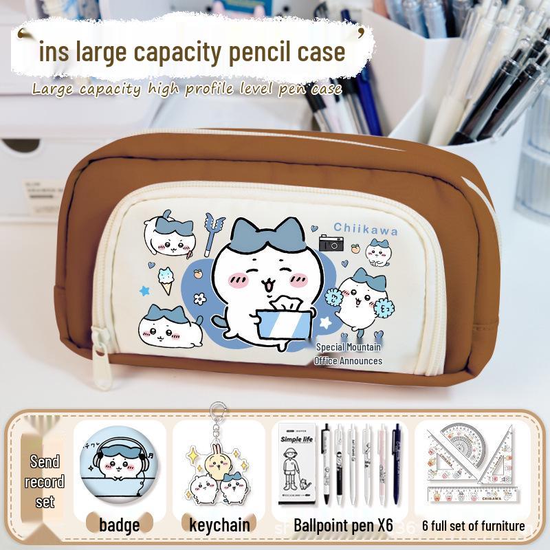 Chiikawa 2025 Torba Ita - Duża Pojemność Podwójna Warstwa Etui na Ołówki Anime dla Dziewcząt.