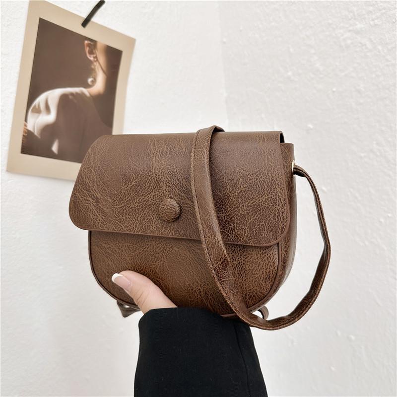 Elegant Vintage Saddle Bag For Spring Fashion Stylish Pu Shoulder Crossbody Bag