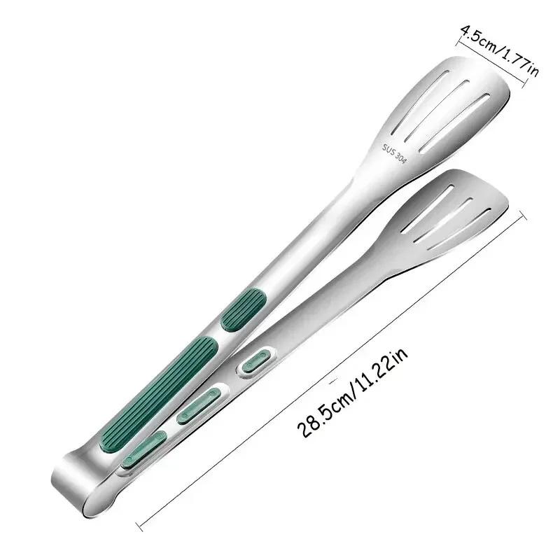 

1pc Non Slip 304 Stainless Steel Food Tongs Meat Salad Bread Clip Barbecue Grill Buffet Clamp Cooking Tools Kitchen Accessories
