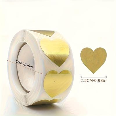 300 Pcs/ Roll, Heart-shaped Thank You Self-adhesive Blank Love Sticker, Label Sticker, Sealing Sticker