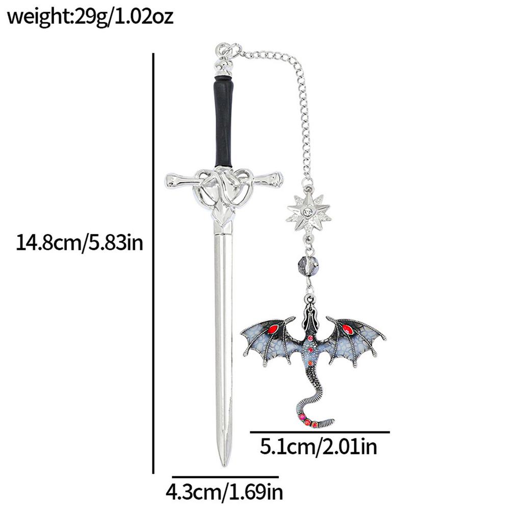 1PC Fourth Wing Dragon Sword Bookmarks Fantasy Gothic Bookmarks Fourth Wing Enthusiasts Reading Accessories
